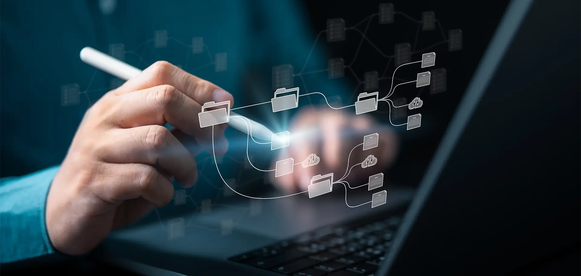 Document Management System concept. Enterprise content control program, Digital asset handle, Document backup server, Workflow, Records tracker, Online doc file data software for efficient archiving.